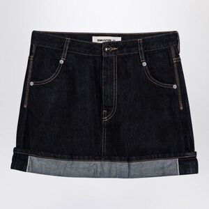 SEMICOUTURE Denim Mini Skirt with Cuffed Hem Women BLUE Skirts